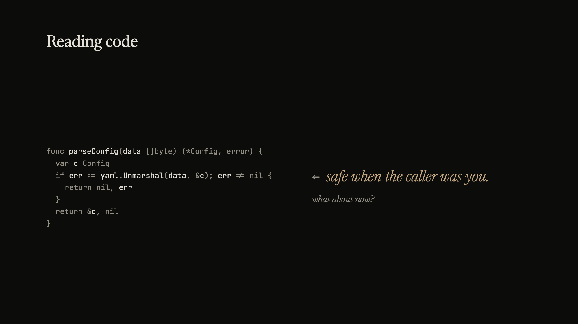 Safe when the caller was you. What about now?