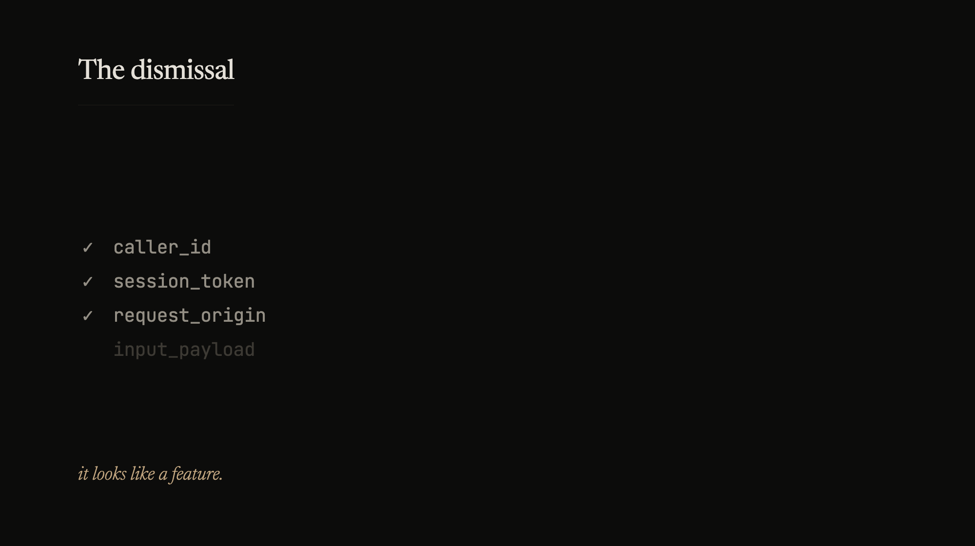 Three fields checked. The fourth blends in without one.